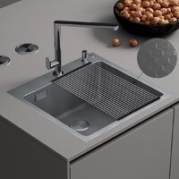 Кухонная мойка Roxen Snake 560220-45-S сатин/текстурная поверхность (с ролл-матом и дозатором) - Превью изображения №2 — Интернет-магазин samo.by