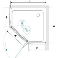 Душевой уголок RGW PA-82 41088200-11 100x100 (хром/прозрачное стекло) - Превью изображения №2 — Интернет-магазин samo.by