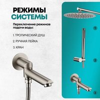 Душевая система  Grocenberg GB5099NK-1 (никель) - Превью изображения №10 — Интернет-магазин samo.by