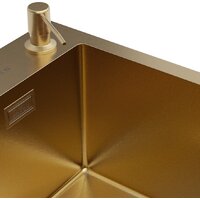 Кухонная мойка Roxen Simple 560220-60G-V золото/текстурная PVD покрытие (с коландером и дозатором) - Превью изображения №11 — Интернет-магазин samo.by