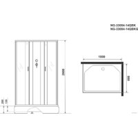 Душевой уголок Niagara NG-33084-14QBK 100x80x215 (матовое стекло) - Превью изображения №4 — Интернет-магазин samo.by