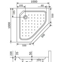 Душевой поддон RGW Style-TR 100x100 - Превью изображения №2 — Интернет-магазин samo.by
