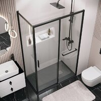 Душевая стенка Grossman Style 70x195 200.K33.05.70.21.00 (черный матовый,стекло прозрачное) - Превью изображения №3 — Интернет-магазин samo.by