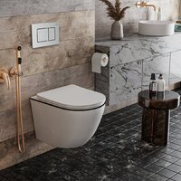 Унитаз подвесной Roxen Antares Black в комплекте с инсталляцией StounFix Dual Fresh 6 в 1 968427 (кнопка: сатин) - Превью изображения №2 — Интернет-магазин samo.by