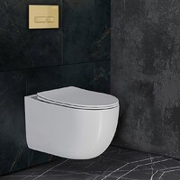 Унитаз подвесной Roxen Vortex в комплекте с инсталляцией StounFix Dual Fresh 6 в 1 968090 (кнопка: брашированное золото) - Превью изображения №6 — Интернет-магазин samo.by