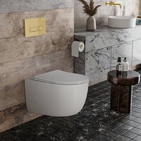 Унитаз подвесной Roxen Vortex в комплекте с инсталляцией StounFix Dual Fresh 6 в 1 968090 (кнопка: брашированное золото) - Превью изображения №7 — Интернет-магазин samo.by