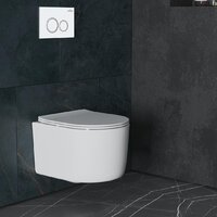 Унитаз подвесной Roxen Simple Compact в комплекте с инсталляцией StounFix Dual Fresh 6 в 1 906789 (кнопка: белый глянец) - Превью изображения №10 — Интернет-магазин samo.by