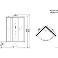 Душевая кабина Niagara NG-2509-14F 100x100x215 - Превью изображения №3 — Интернет-магазин samo.by