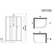 Душевая кабина Niagara NG-33974-14LBKTG 90x70 - Превью изображения №5 — Интернет-магазин samo.by