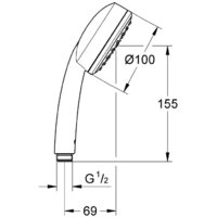 Душевая лейка Grohe New Tempesta Cosmopolitan 100 26082002 - Превью изображения №2 — Интернет-магазин samo.by