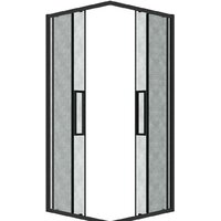 Душевой уголок Grossman Cosmo 80x80x195 300.K33.02.8080.21.02 (черный матовый/шиншилла стекло) - Превью изображения №2 — Интернет-магазин samo.by