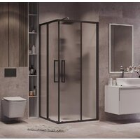 Душевой уголок Grossman Cosmo 80x80x195 300.K33.02.8080.21.02 (черный матовый/шиншилла стекло) - Превью изображения №7 — Интернет-магазин samo.by