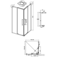 Душевой уголок Grossman Cosmo 80x80x195 300.K33.02.8080.21.02 (черный матовый/шиншилла стекло) - Превью изображения №11 — Интернет-магазин samo.by