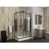 Душевой уголок Niagara NG-018-14Q Black 100x80x195 (мозаика стекло) - Превью изображения №4 — Интернет-магазин samo.by