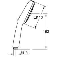 Душевая лейка Grohe Tempesta Cube 26746003 - Превью изображения №4 — Интернет-магазин samo.by