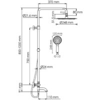Душевая система  Wasserkraft A188.208.207.PG Thermo - Превью изображения №3 — Интернет-магазин samo.by