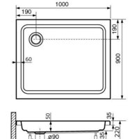 Душевой поддон RGW Style 100x90 - Превью изображения №2 — Интернет-магазин samo.by