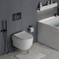 Унитаз подвесной Roxen Porto One Rimless 6 в 1 StounFix Dual Fresh 507197 (кнопка: черный матовый) - Превью изображения №11 — Интернет-магазин samo.by