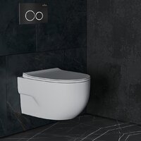 Унитаз подвесной Roxen Porto One Rimless 6 в 1 StounFix Dual Fresh 507197 (кнопка: черный матовый) - Превью изображения №9 — Интернет-магазин samo.by