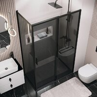 Душевая стенка Grossman Style 70x195 200.K33.05.70.21.10 (черный матовый,стекло тонированное) - Превью изображения №3 — Интернет-магазин samo.by