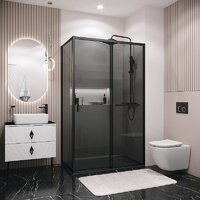 Душевая стенка Grossman Style 70x195 200.K33.05.70.21.10 (черный матовый,стекло тонированное) - Превью изображения №2 — Интернет-магазин samo.by