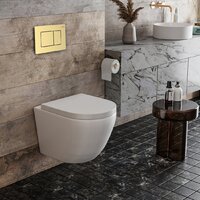 Унитаз подвесной Roxen Antares в комплекте с инсталляцией StounFix Dual Fresh 6 в 1 968454 (кнопка: брашированное золото) - Превью изображения №2 — Интернет-магазин samo.by