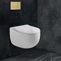 Унитаз подвесной Roxen Egg в комплекте с инсталляцией StounFix Dual Fresh 6 в 1 968085 (кнопка: брашированное золото) - Превью изображения №9 — Интернет-магазин samo.by