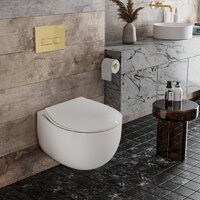 Унитаз подвесной Roxen Egg в комплекте с инсталляцией StounFix Dual Fresh 6 в 1 968085 (кнопка: брашированное золото) - Превью изображения №10 — Интернет-магазин samo.by
