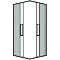 Душевой уголок Grossman Cosmo 80x80x195 300.K33.02.8080.21.00 (черный матовый/прозрачное стекло) - Превью изображения №2 — Интернет-магазин samo.by