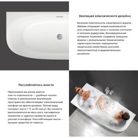 Ванна Wellsee Belle Spa 2.0 160x75 235802004 (пристенная ванна (левая) белый глянец, экран, каркас, сифон-автомат золото) - Превью изображения №5 — Интернет-магазин samo.by