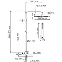 Душевая система  Wasserkraft A174.160.217.CB - Превью изображения №3 — Интернет-магазин samo.by