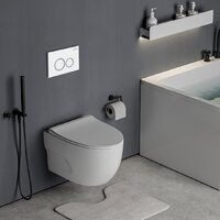 Унитаз подвесной Roxen Porto One Rimless 6 в 1 StounFix Dual Fresh 505547 (кнопка: белый глянец) - Превью изображения №7 — Интернет-магазин samo.by