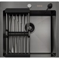 Кухонная мойка ARFEKA ECO AR мойка 500*500, коландер, дозатор BLACK - Превью изображения №3 — Интернет-магазин samo.by
