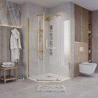 Душевой уголок Grossman Pragma 100x100x195 302.K33.03.1010.32.00 (золото сатин/прозрачное стекло) - Превью изображения №7 — Интернет-магазин samo.by