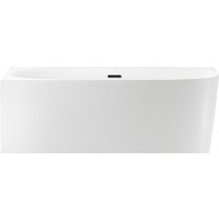 Wellsee Belle Spa 2.0 160x75 235802003 (пристенная ванна (левая) белый глянец, экран, каркас, сифон-автомат матовый черный)