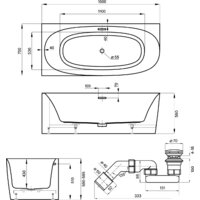 Ванна Wellsee Belle Spa 2.0 160x75 235802003 (пристенная ванна (левая) белый глянец, экран, каркас, сифон-автомат матовый черный) - Превью изображения №10 — Интернет-магазин samo.by