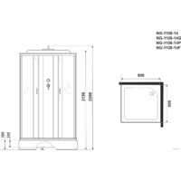 Душевая кабина Niagara NG-1108-14G 90x90x215 (матовое стекло) - Превью изображения №3 — Интернет-магазин samo.by