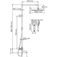 Душевая система  Wasserkraft A288.160.078.BM Thermo - Превью изображения №3 — Интернет-магазин samo.by