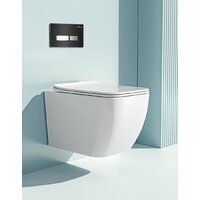 Унитаз подвесной Roxen Cube One Rimless 6 в 1 StounFix Dual Fresh 646038 (чёрное стекло) - Превью изображения №11 — Интернет-магазин samo.by