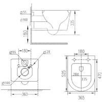 Унитаз подвесной Roxen Porto в комплекте с инсталляцией StounFix Dual Fresh 6 в 1 968478 (кнопка: брашированное золото) - Превью изображения №13 — Интернет-магазин samo.by