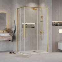 Душевой уголок Grossman Galaxy 100x80x195 300.K33.01.1080.32.00 (золото сатин/прозрачное стекло) - Превью изображения №7 — Интернет-магазин samo.by