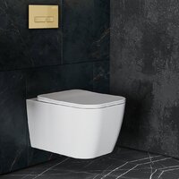 Унитаз подвесной Roxen Сube в комплекте с инсталляцией StounFix Dual Fresh 6 в 1 968065 (кнопка: брашированное золото) - Превью изображения №9 — Интернет-магазин samo.by