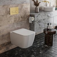 Унитаз подвесной Roxen Сube в комплекте с инсталляцией StounFix Dual Fresh 6 в 1 968065 (кнопка: брашированное золото) - Превью изображения №10 — Интернет-магазин samo.by