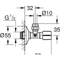 Запорная арматура Grohe Угловой вентиль 1/2