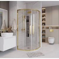 Душевой уголок Grossman Cosmo 90x90x195 301.K33.02.9090.32.00 (золото сатин/прозрачное стекло) - Превью изображения №8 — Интернет-магазин samo.by
