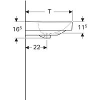 Умывальник Geberit Smyle Square 500.251.01.1 - Превью изображения №4 — Интернет-магазин samo.by