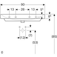 Умывальник Geberit Smyle Square 500.251.01.1 - Превью изображения №3 — Интернет-магазин samo.by
