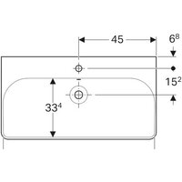 Умывальник Geberit Smyle Square 500.251.01.1 - Превью изображения №2 — Интернет-магазин samo.by