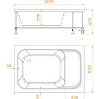 Душевой поддон RGW BC/L 80x120 - Превью изображения №6 — Интернет-магазин samo.by