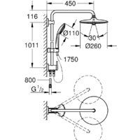 Душевая система  Grohe Euphoria System 260 27421002 - Превью изображения №2 — Интернет-магазин samo.by